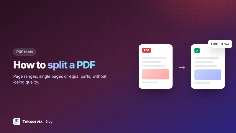 How to Split a PDF: Extract Pages or Break It Into Smaller Files