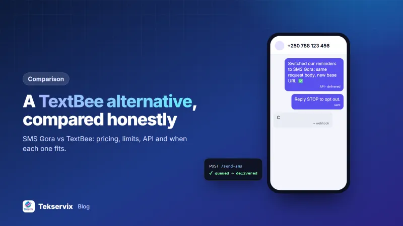 TextBee Alternative: SMS Gora vs TextBee Compared (Pricing, Limits, API)